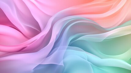 Fototapeta premium Colorful abstract waves digital art fluid motion soft light aesthetic view modern design