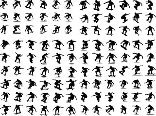 Naklejka premium Skate Jumpers | Extreme Skateboarding Tricks and Stunts Silhouette 