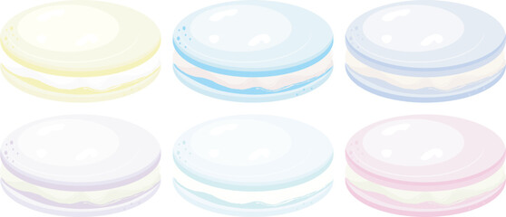 set of vector illustrations of a donuts