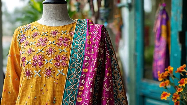 punjabi phulkari salwar kameez video indian attire