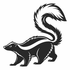 skunk black silhouette icon vector