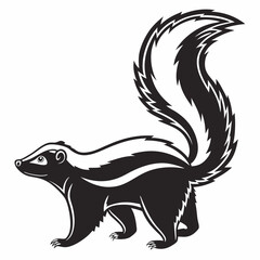 skunk black silhouette icon vector