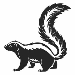Obraz premium skunk black silhouette icon vector