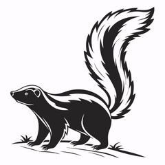 skunk black silhouette icon vector