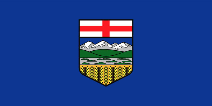 Alberta territorial and regional flag, Canada, north american country, vector illustration 