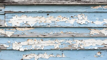 Fototapeta premium Weathered Paint on Planks: Abstract textures of peeling paint on weathered wooden planks create a sense of history and decay, evoking a feeling of nostalgia and the passage of time.