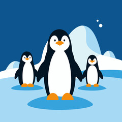 Fototapeta premium penguins on the ice