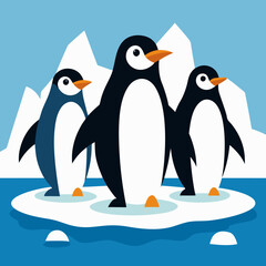 Obraz premium penguins on the ice