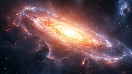 Fototapeta premium Galaxy view with stars and bright dust high resolution picture