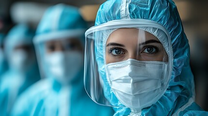 Focused Medical Team PPE Portrait.