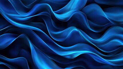Obraz premium Flowing blue waves abstract art digital design calm environment close-up view fluid dynamics