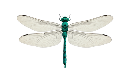 Isolated Green Dragonfly