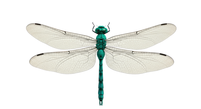 Isolated Green Dragonfly