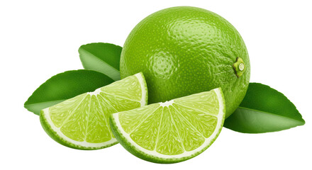 Isolated Limes with Leaves