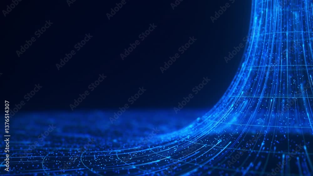 Aufkleber abstract flow of data in cyber wormhole. quantum computing information vortex. digital singularity.