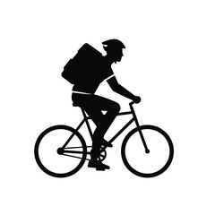 Naklejka premium silhouette of a cyclist