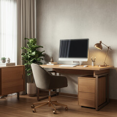 modern office interior with desk