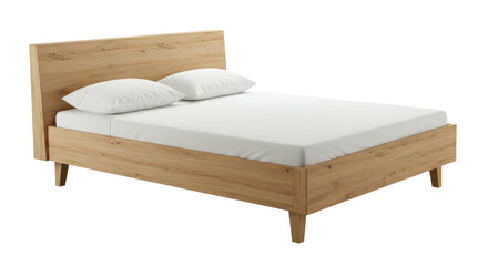 Isolated Wooden Bed