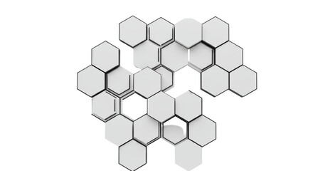 Isolated Hexagonal White Metallic Pattern