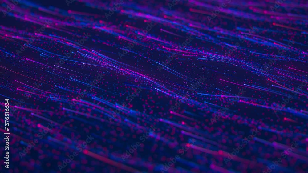Poster big data light speed flow. abstract digital data stream of quantum computing. cyberspace of qubit tr