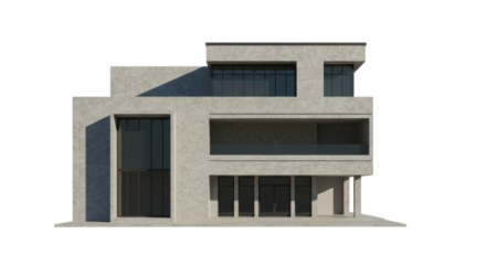 Isolated Modern Residential Building Exterior
