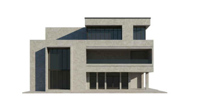 Isolated Modern Residential Building Exterior