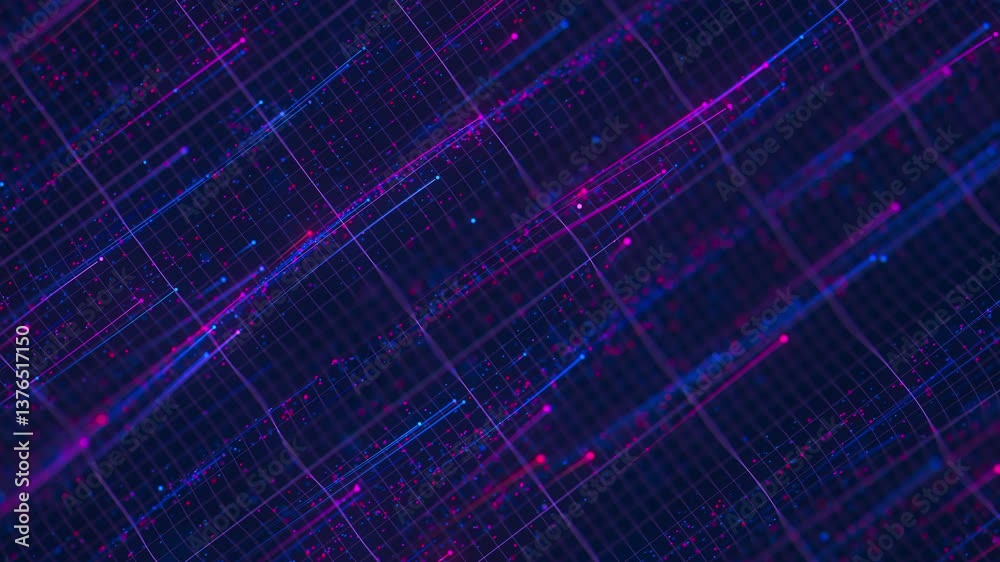 Poster big data light speed flow. abstract digital data stream of quantum computing. cyberspace of qubit tr