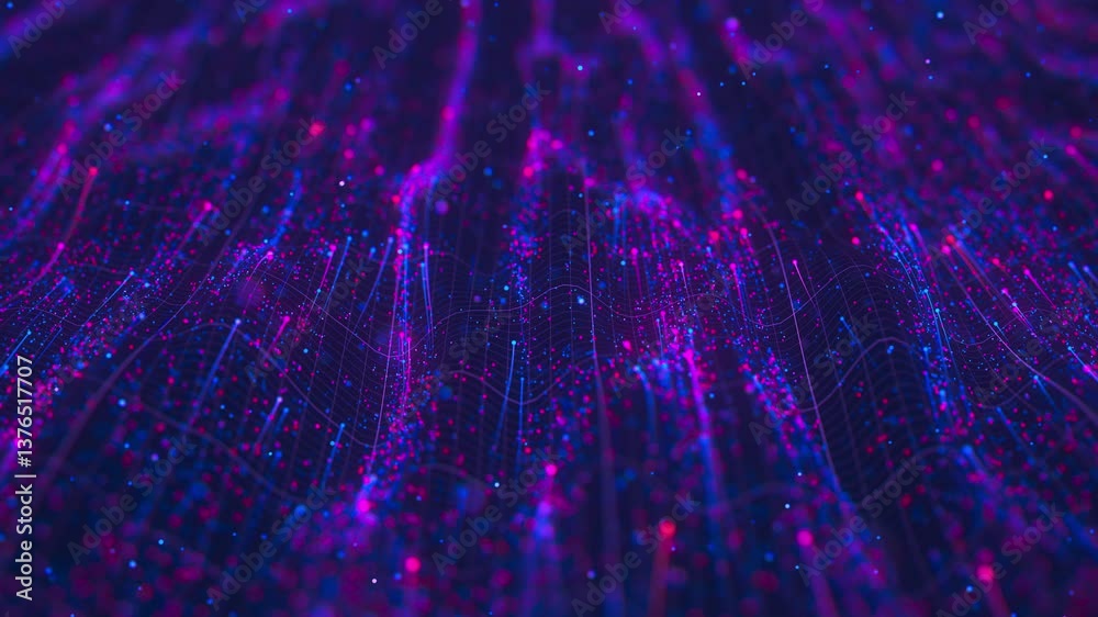 Poster big data light speed flow. abstract digital data stream of quantum computing. cyberspace of qubit tr