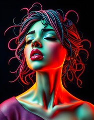 line art portrait of a woman with tangled emotions