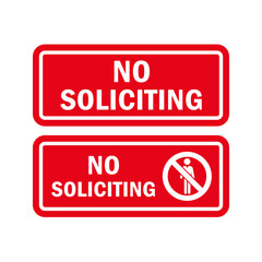 No Soliciting Sign Vector, Door Sign