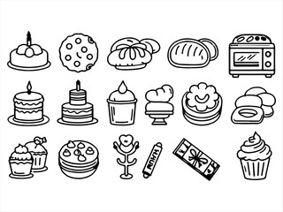 Set of food icons, vector icon set.