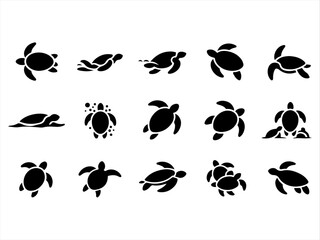 Fototapeta premium set of black silhouettes of fruits