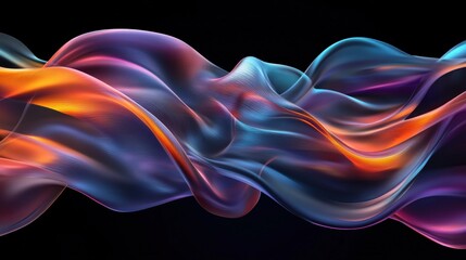 Dynamic flowing waves abstract art digital design vibrant colors creative perspective