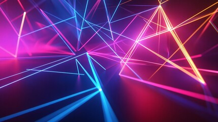 Abstract depiction of glowing lines of various colors and dimensions