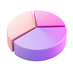 Pastel Pink and Purple 3D Pie Chart Data Visualization Design
