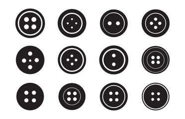 Button Solid icon. Sewing button silhouette. Vector illustration eps 10