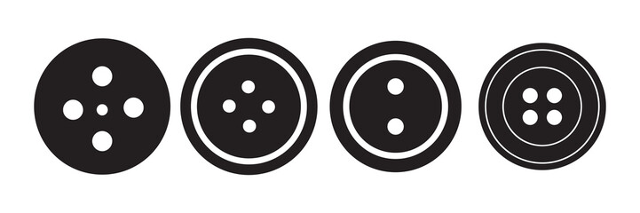 Button Solid icon. Sewing button silhouette. Vector illustration eps 10