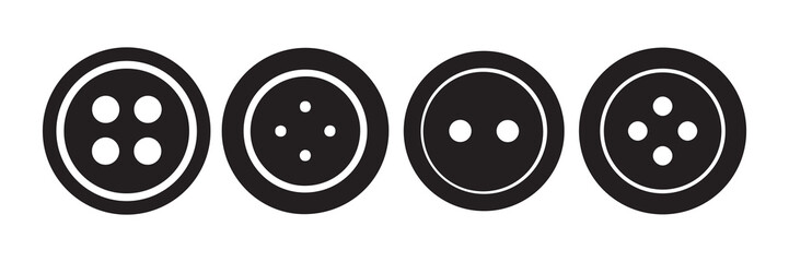 Button Solid icon. Sewing button silhouette. Vector illustration eps 10