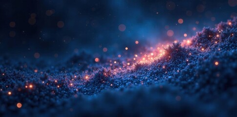 Celestial scene of sparkling stars on a dark canvas at midnight, celestial, cosmos