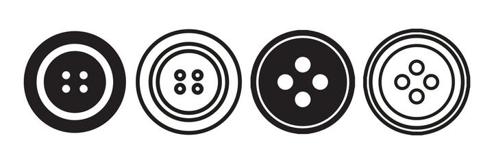 Button Solid icon. Sewing button silhouette. Vector illustration eps 10