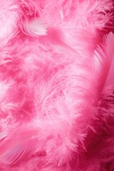 Fuchsia Feathered Border for Glamorous Background: Isolated Pink Boa Delight