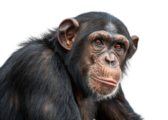 Fototapeta premium Chimpanzee isolated on a transparent background.