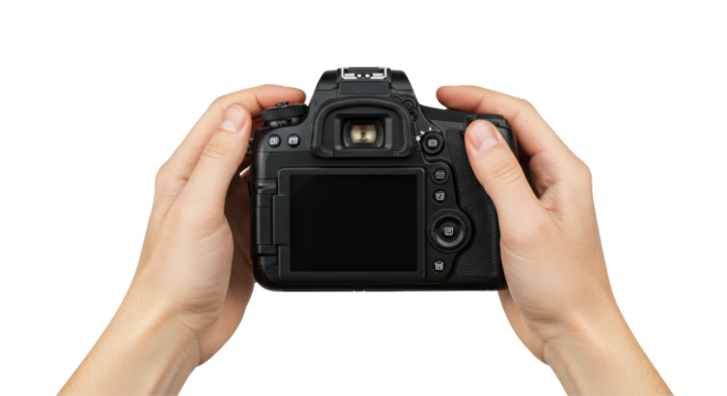 Isolated Hands Holding Camera