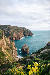 view of the coast of the atlantic ocean in portugal