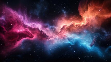 Obraz premium Cosmic nebula formation outer space digital art universe colorful viewpoint galactic concept