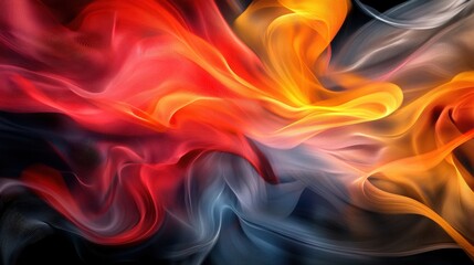 Fototapeta premium Vivid flames in motion creative abstract digital visualization