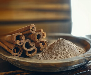 cinnamon sticks and powdered cinnamon beautifully