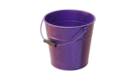 Isolated Shiny Purple Bucket with Handle
