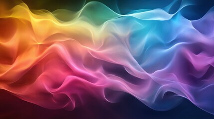 Obraz premium Colorful wave abstract art digital canvas vivid design modern aesthetic close-up visual harmony