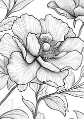 Fototapeta premium Flower Coloring Page